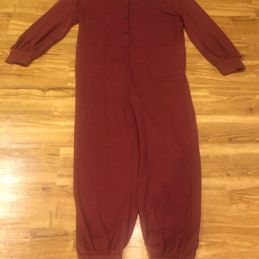 Kittenish Brick Red Thermal Jumpsuit Size XL